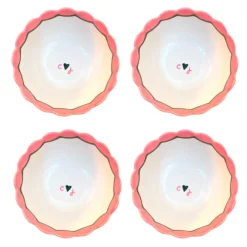 Caitlin Rounds Antiques Dinnerware|Hand-painted Custom Initial Bowls, Set of 4