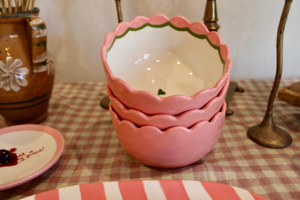 Caitlin Rounds Antiques Dinnerware|Hand-painted Custom Initial Bowls, Set of 4