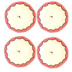 Caitlin Rounds Antiques Dinnerware|Hand-painted Custom Initial Casual Dinner Plates, Set of 4