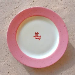 Caitlin Rounds Antiques Dinnerware|Hand-painted “Get Married Baby” Cake Plate