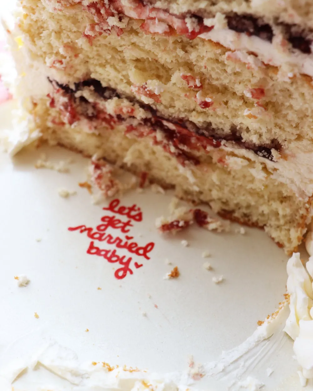 Caitlin Rounds Antiques Dinnerware|Hand-painted “Get Married Baby” Cake Plate