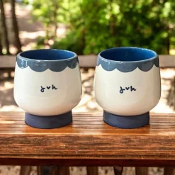 Caitlin Rounds Antiques Glassware|Hand-painted Initial Cups, Set of 2