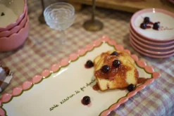 Caitlin Rounds Antiques Dinnerware|Hand-painted “This Kitchen is for Dancing” Scalloped Tray