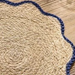 Two's Company Place Settings & Linens|Handwoven Scalloped Edge Placemats, Set of 4