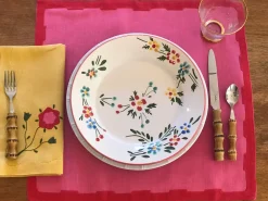 Elizabeth Lake Place Settings & Linens|Hanover Placemats in Pink and Red, Set of 2