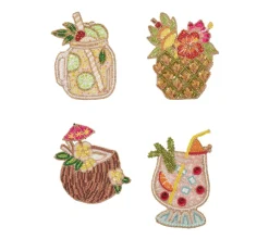Kim Seybert Place Settings & Linens|Happy Hour Coaster in Multi, Set of 4 in a Gift Bag