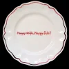 Sveva's Home Dinnerware|Happy Wife, Happy Life! Scalloped Plate, Set of 6