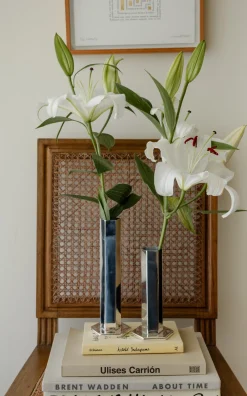 Esencial Hogar Silver|Hexagon Bud Vase