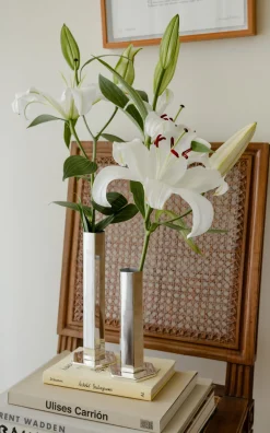 Esencial Hogar Silver|Hexagon Bud Vase