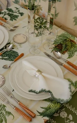 Esencial Hogar Silver|Hexagon Napkin Rings, Set of 4