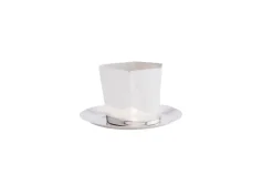 Esencial Hogar Dinnerware|Hexagon Silver-Plated Nut Bowl & Saucer