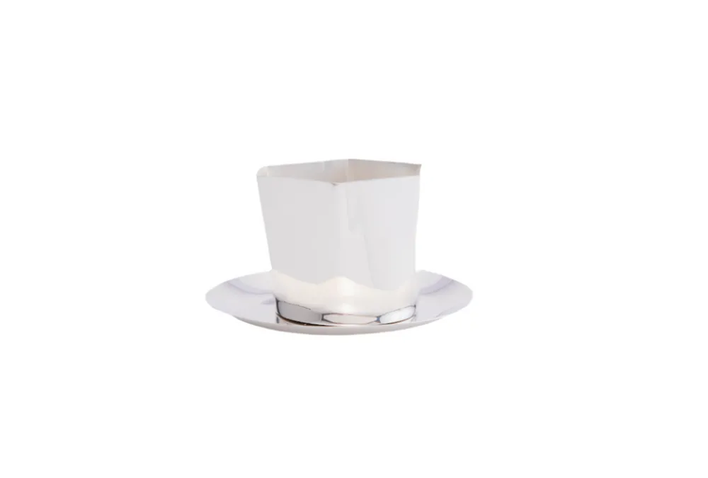 Esencial Hogar Dinnerware|Hexagon Silver-Plated Nut Bowl & Saucer