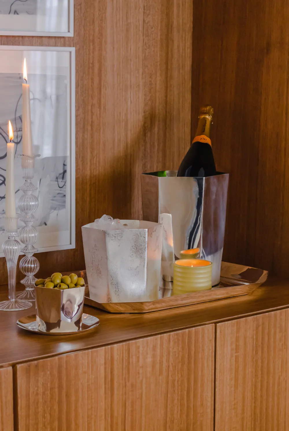 Esencial Hogar Dinnerware|Hexagon Silver-Plated Nut Bowl & Saucer