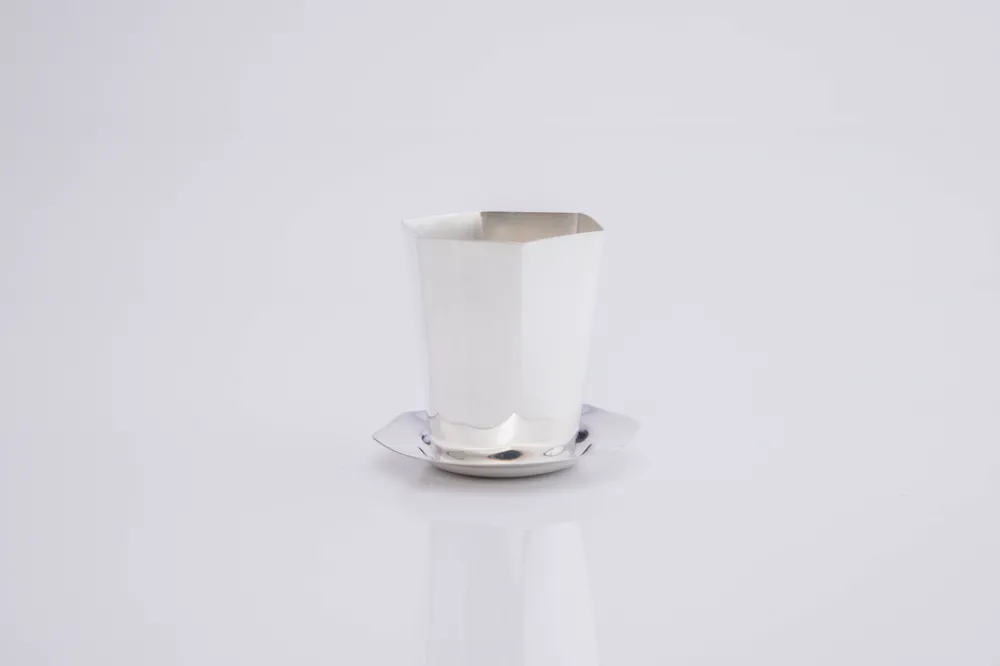 Esencial Hogar Glassware|Hexagon Silver-Plated Small Tumbler