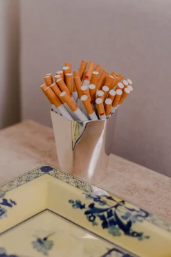 Esencial Hogar Glassware|Hexagon Silver-Plated Small Tumbler