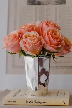 Esencial Hogar Glassware|Hexagon Silver-Plated Tall Tumbler