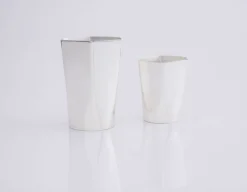 Esencial Hogar Glassware|Hexagon Silver-Plated Tall Tumbler