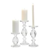 Two's Company Candles|High-Glass Pedestal Candleholders, Set of 3