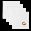 Henry Handwork Place Settings & Linens|Holly Ribbon Wreath Cocktail Napkin Set