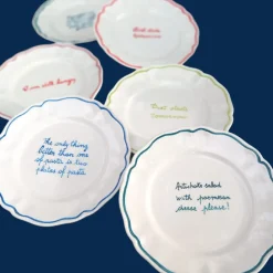 Sveva's Home Dinnerware|How Do I Like My Eggs? In a Cake Scalloped Plate, Set of 6
