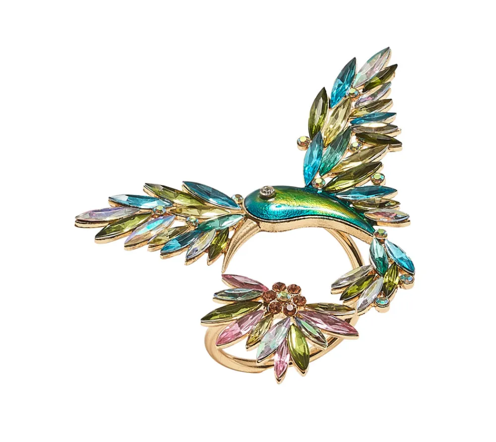 Kim Seybert Place Settings & Linens|Hummingbird Napkin Ring in Multi, Set of 4 in a Gift Box