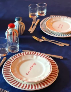 Sveva's Home Dinnerware|I Googled My Symptoms and It Turns Out I Only Need Good Pasta and Good Wine Scalloped Plate, Set of 6