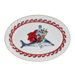 Ginori 1735 Dinnerware|Il Viaggio Di Nettuno Dolphin Oval Platter