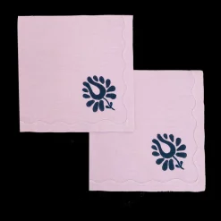 Elizabeth Lake Place Settings & Linens|Indian Tulip Dinner Napkins in Lilac and Navy, Set of 2