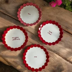 Caitlin Rounds Antiques Dinnerware|Initials Scalloped Dessert Plates, Set of 2