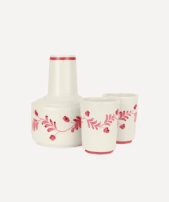 Rebecca Udall Glassware|Iris Ceramic Carafe & Pair of Tumblers in Raspberry