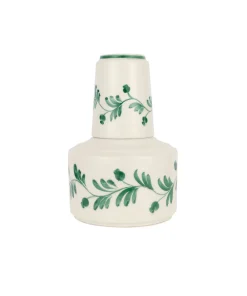 Rebecca Udall Glassware|Iris Ceramic Carafe & Pair of Tumblers in Dark Green