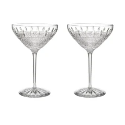 Waterford Glassware|Irish Lace Martini 10 oz, Set of 2