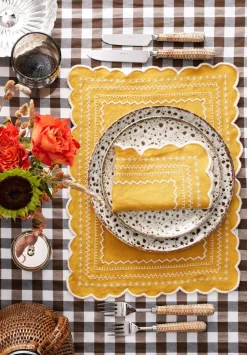 Loulou La Dune Place Settings & Linens|Isabelle Placemat in Mustard