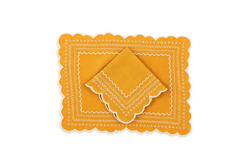 Loulou La Dune Place Settings & Linens|Isabelle Placemat in Mustard