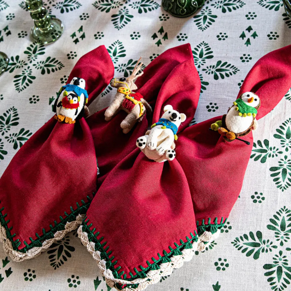 Juliska Place Settings & Linens|Isadora Napkin in Red, Set of 4