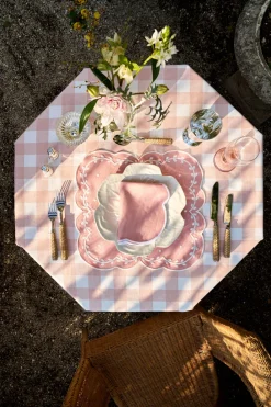 Loulou La Dune Place Settings & Linens|Ivy Placemat and Napkin Set in Pink
