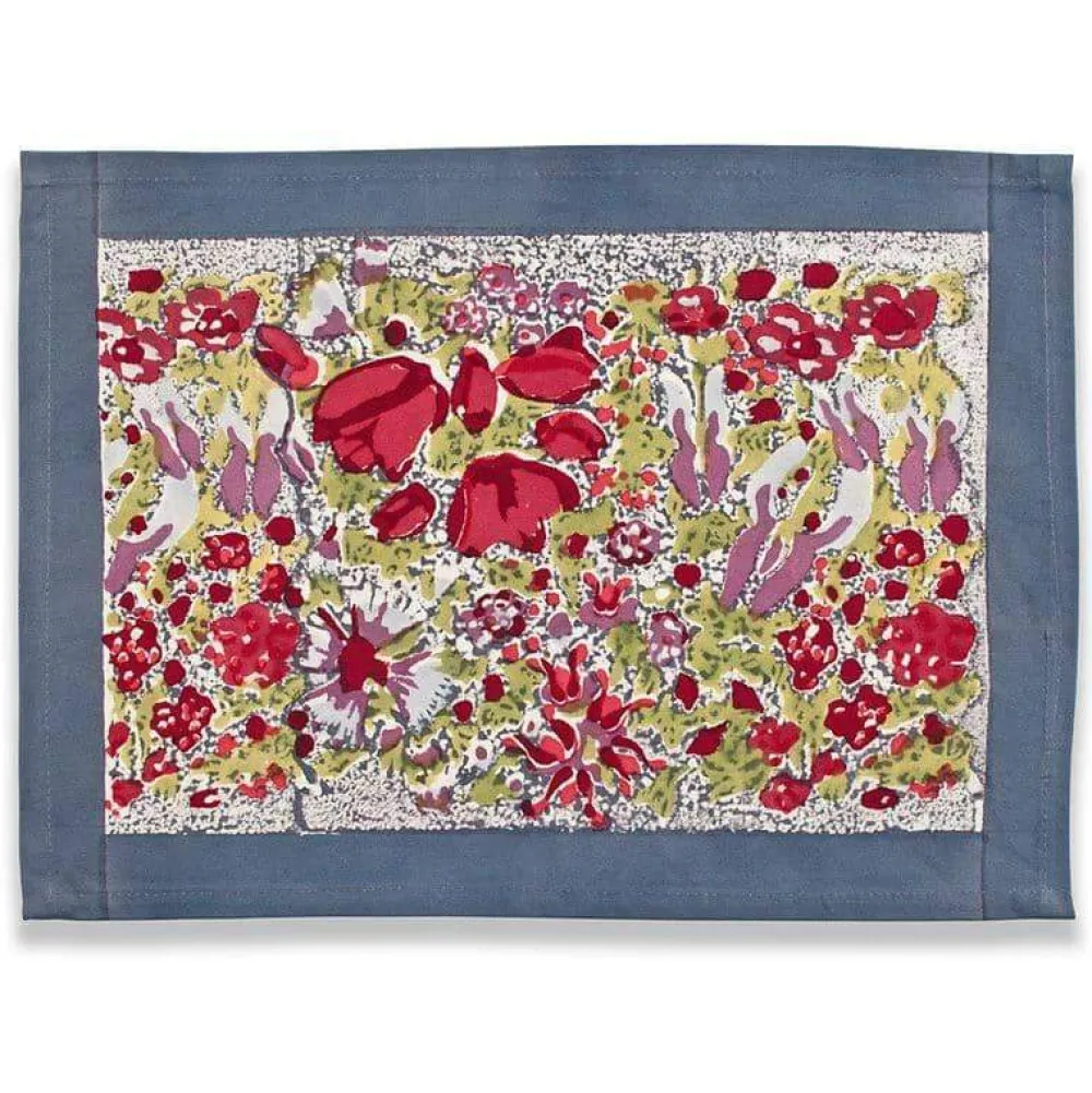 Couleur Nature Place Settings & Linens|Jardin Mats in Red & Grey, Set of 6