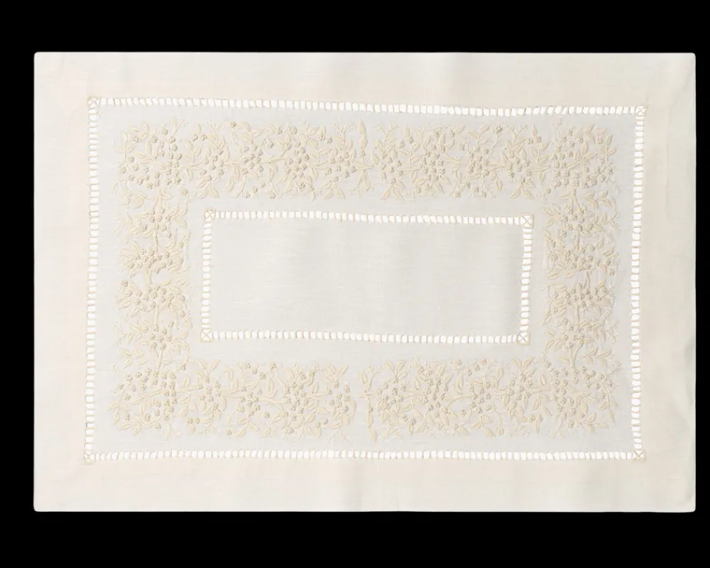 Henry Handwork Place Settings & Linens|Jardin Monochrome Placemat in Six Colors