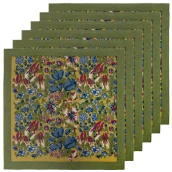 Couleur Nature Place Settings & Linens|Jardin Napkins Blue & Vert, Set of 6