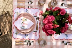 Loulou La Dune Place Settings & Linens|Jardin Placemat and Napkin Set in White