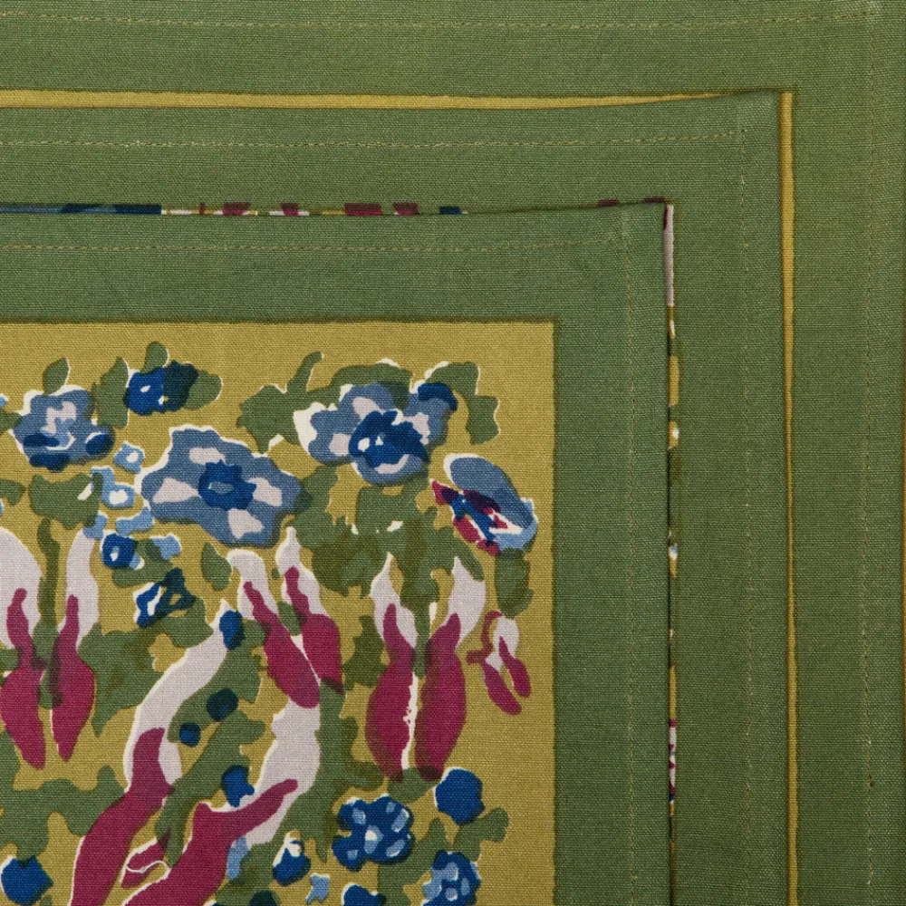 Couleur Nature Place Settings & Linens|Jardin Placemats Blue & Vert, Set of 6