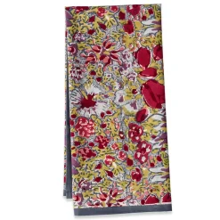 Couleur Nature Place Settings & Linens|Jardin Tea Towels Red & Grey, Set of 3