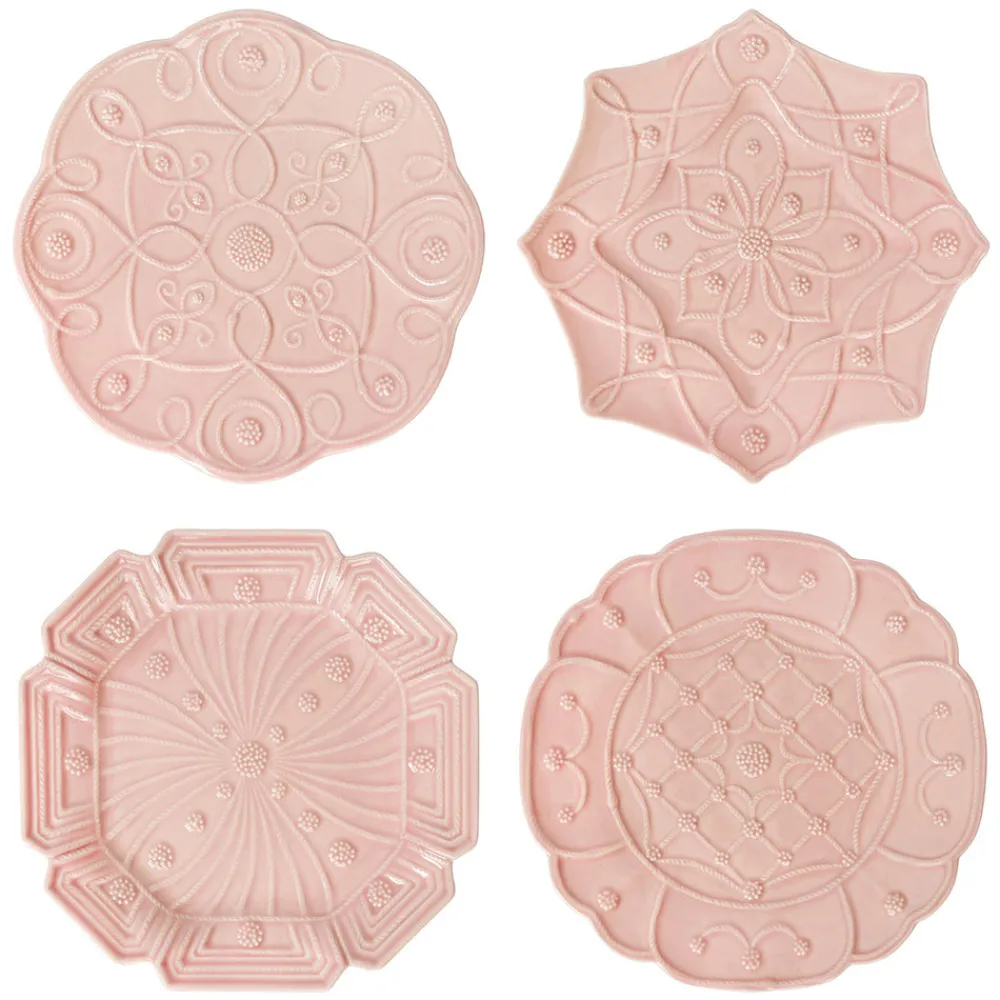Juliska Dinnerware|Jardins Du Monde Dessert/Salad Plate Assorted, Set of 4 in Blush