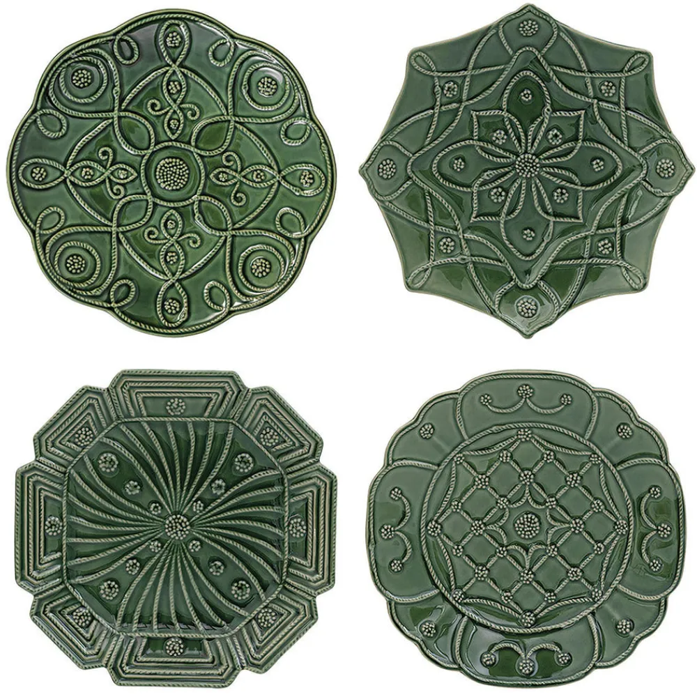 Juliska Dinnerware|Jardins Du Monde Dessert/Salad Plate Assorted, Set of 4 in Basil
