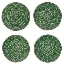 Juliska Dinnerware|Jardins Du Monde Side/Cocktail Plate Assorted, Set of 4 in Basil