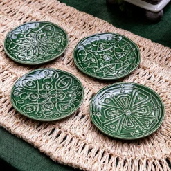 Juliska Dinnerware|Jardins Du Monde Side/Cocktail Plate Assorted, Set of 4 in Basil