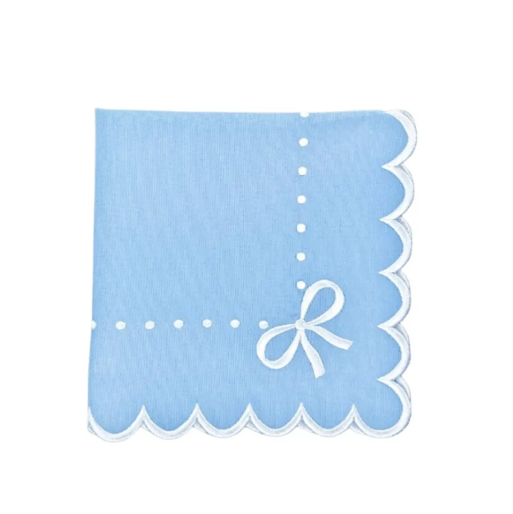 Flying Sheep Country Place Settings & Linens|Juliet Bows Napkin - Blue, Set of 4