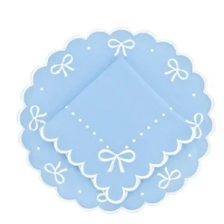 Flying Sheep Country Place Settings & Linens|Juliet Bows Napkin - Blue, Set of 4