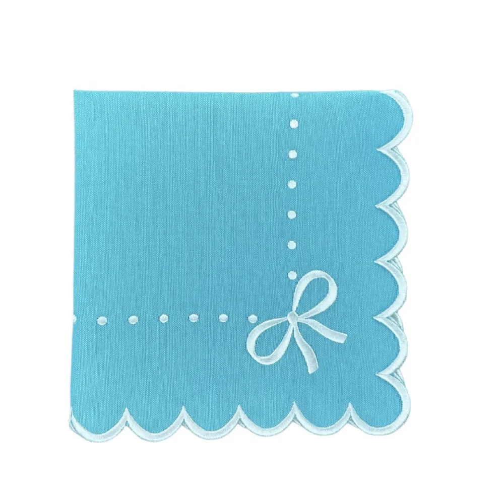 Flying Sheep Country Place Settings & Linens|Juliet Bows Napkin - Robin Egg Blue, Set of 4