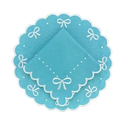 Flying Sheep Country Place Settings & Linens|Juliet Bows Napkin - Robin Egg Blue, Set of 4